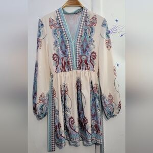 Sunday up Paisley belted Dress Size Large